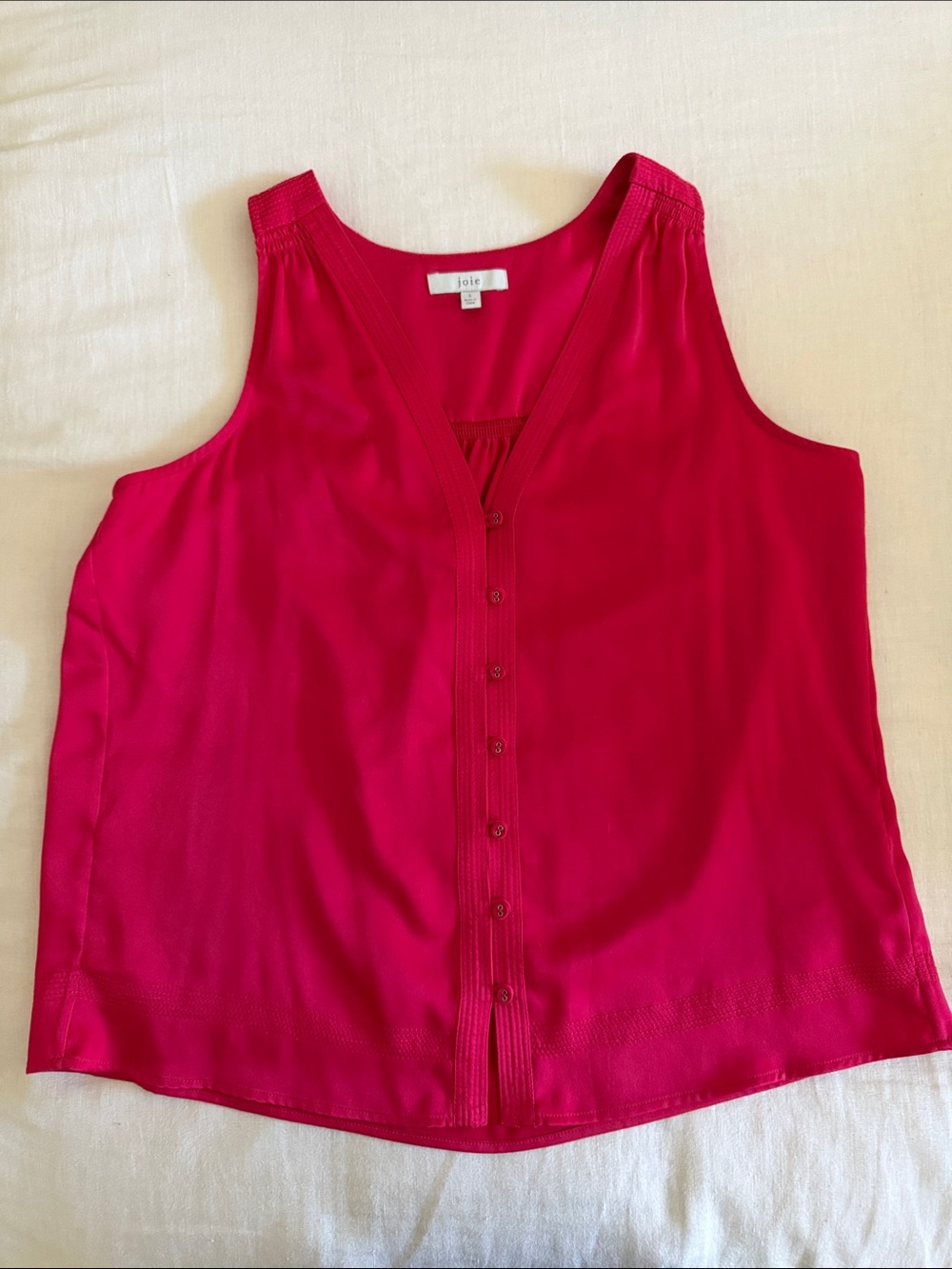 Joie Bright Red Pink Button-Front Camisole